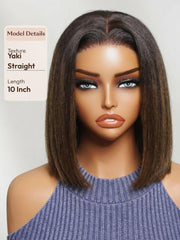 7x5 Bye Bye Slip? Lace Balayage Highlights Body Wave Bob Wig with Invisi Drawstring