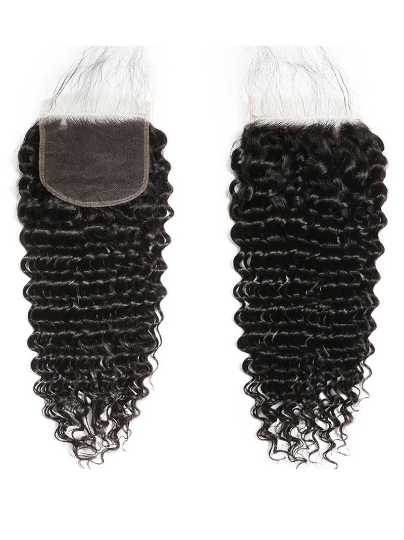 Invisible 5x5 HD Lace Closure Free Part Deep Wave Human Hair With Baby Hair