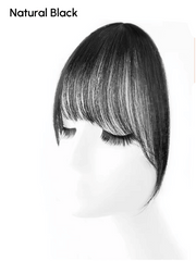 Hand-Made Dark Brown Straight Clip In Bangs With Temples