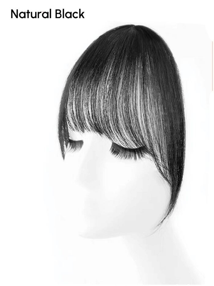 Petaluxe Hand-Made Dark Brown Straight Clip In Bangs With Temples