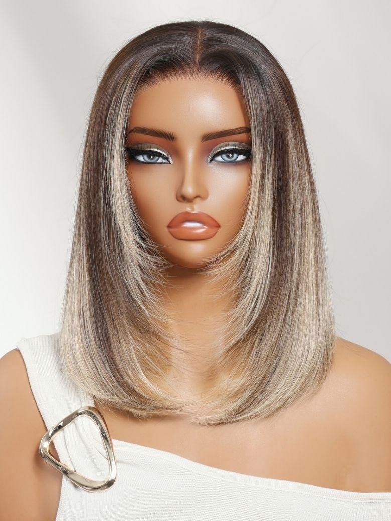 13x4 Pre-Everything? Lace Frontal Natural Black Retro Bob Wig With Invisi Drawstring