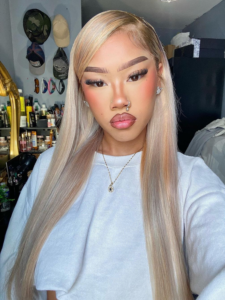 Crownmecutie Approved Put On And Go 6x4.5 And 13x4 613 Blonde Lace Front Straight Wig With Bleached Knots