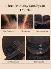 [Limited Time Offer] Bye-Bye Knots 7x5 Lace Reddish Brown Yaki Bob Wig