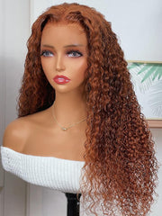 13x4 Lace Frontal Auburn Brown Jerry Curly Pre-Everything Wig