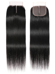 Hair 3 Bundles Brazilian Virgin Hair Straight With Closure