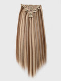 Petaluxe Ash Brown Highlight Human Hair Clip In Extension