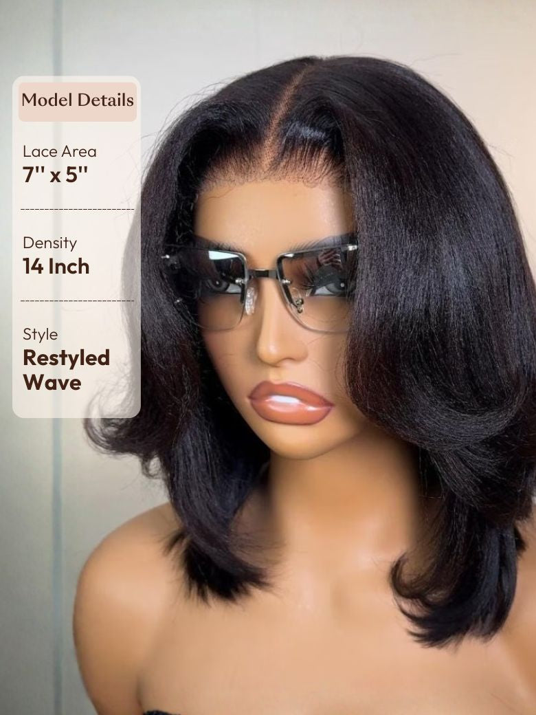 7x5 Bye Bye Knots? & 13x4 Pre-Everything? & 5x5 HD Lace Wig Glueless Lace Black Yaki Bob Bleached Knots Wig