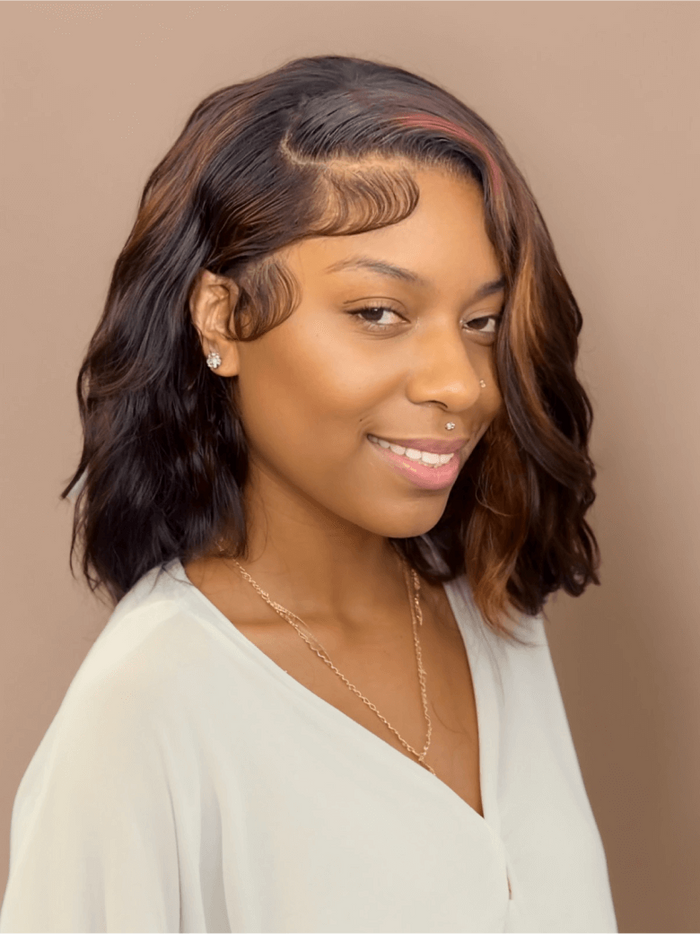 Petaluxe 13x4 Lace Front Sunflower Hair Color Bob Human Hair Wig