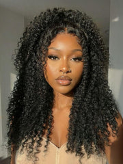 Bye-Bye Knots? 7x5 Lace Black Fluffy Kinky Coils Texture Wig with Invisi Drawstring