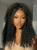 Petaluxe [Invisi Drawstring] 22" Bye-Bye Knots? 7x5 Lace Black Fluffy Kinky Coils Texture Wig
