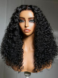 Petaluxe 7x5 Bye Bye Slip? Lace Natural Black Fluffy Curly Wig with Tight Defined Curls