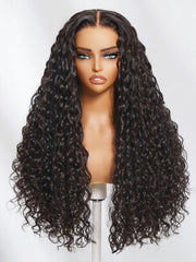 Bye-Bye Knots Wig 7x5 Pre Cut Lace Water Wave Flexible Cap Size Drawstring Wig