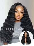 Petaluxe 13x4 Pre-Everything? Lace Frontal Natural Black Loose Deep Wave Wig