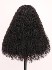 5x5 Thin HD BlendAway Lace Closure Black Glueless Jerry Curly Wig 180% Density