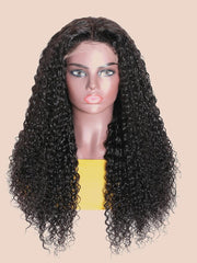 5x5 Pre Cut Undetectable Lace Super Natural Put On And Go Glueless Curly Black Air Wig 150% Density Weekend Sale