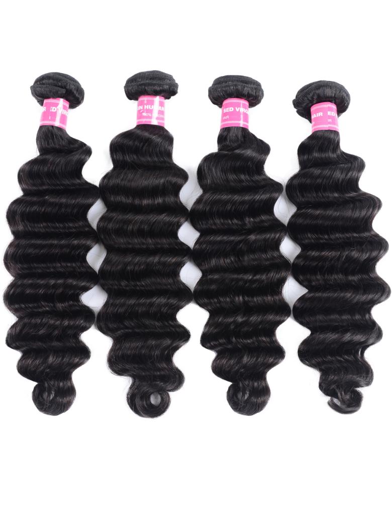 Hair 4pcs Loose Deep Wave Virgin Human Hair Weft