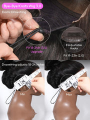 Bye-Bye Knots Wig 7x5 & 13x4 Put On And Go Glueless Lace Bleached Knots Bob Drawstring Wig 150% Density