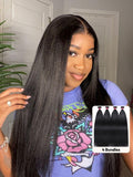 Petaluxe Yaki Hair Bundles 4 Pcs/pack Yaki Virgin Human Hair