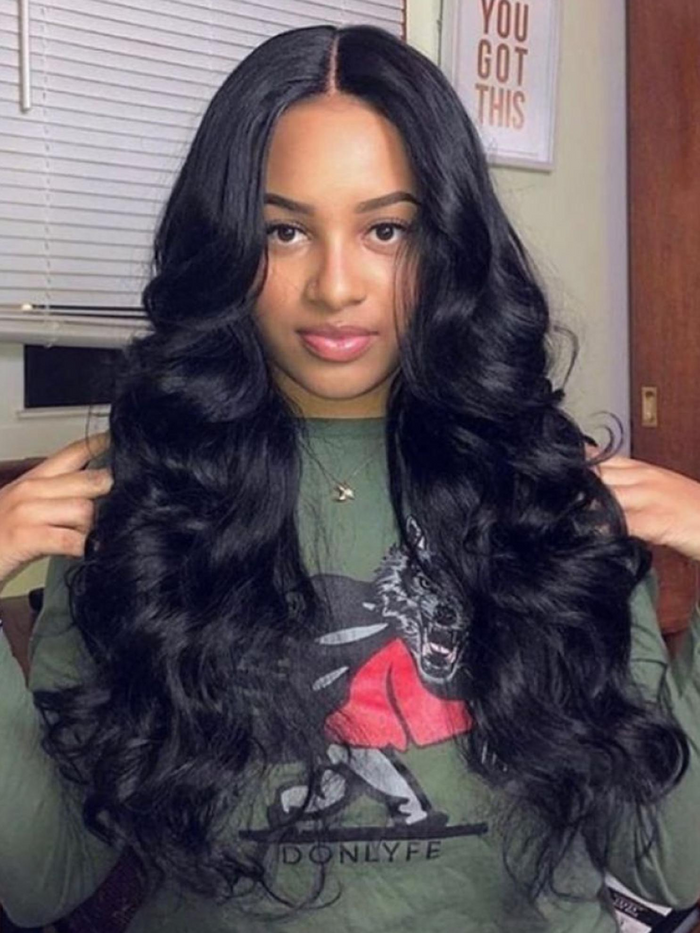 Petaluxe [With Gift] $99=24" Body Wave Beginner Friendly V Part Wig 30 Seconds Quick Install Natural Black