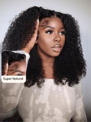 Petaluxe 22 Inch 180% Density 7x5 Glueless Bye Bye Knots Wig  Lace Black Kinky Curly Wig With Bleached Knots