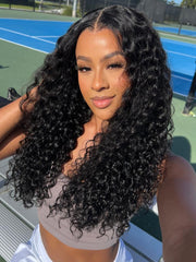 7x5 Bye Bye Knots Glueless Wig Quick Install Lace Water Wave Invisible Knots Lace Wig 150% Density