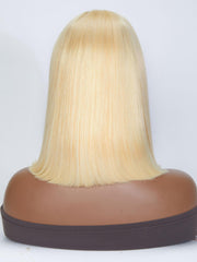 Short 613 Blonde Bob Wig Human Hair 4x4 Transparent Lace Closure Wig