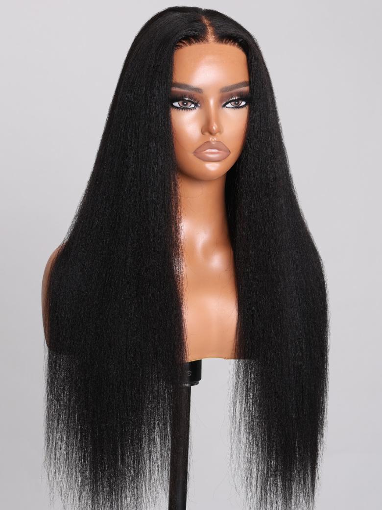 5x5 Thin HD BlendAway Lace 180% Density Glueless Lace Yaki Hair Wig