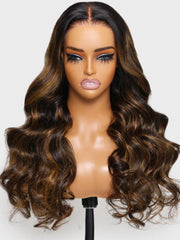 [2 wigs=$319] Both 22" 7x5 Lace Bye Bye Knots Balayage Highlight Body Wave and Reddish Brown Wig