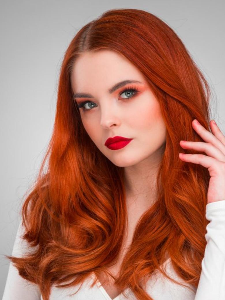 Vibrant Red Human Hair Clip In Extension