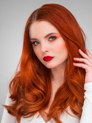 Vibrant Red Human Hair Clip In Extension