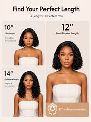 Bye-Bye Slip? 6X4 Glueless Lace "C" Side Part Loose Wavy Bob 220% High Density Drawstring Wig For Beginners
