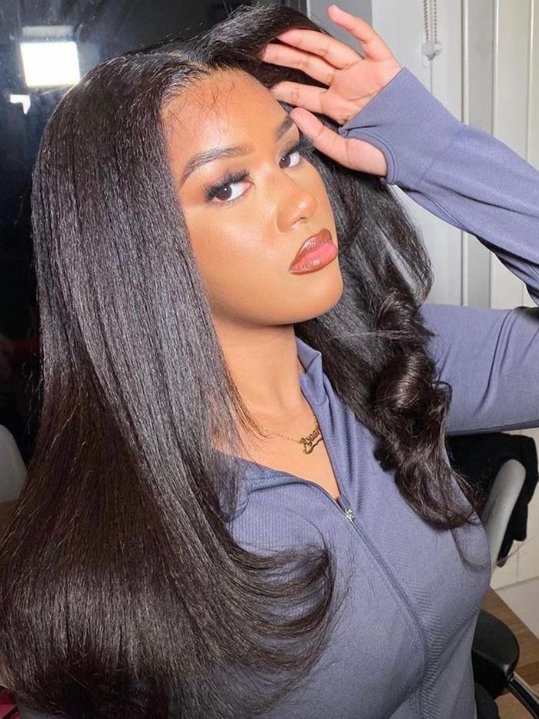 Hair Closure And Bundles 3 Pcs/pack Yaki Virgin Human Hair