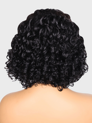 Bye-Bye Knots Wig 7x5 Lace Black Short Wavy Curly Wig