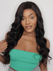 Hair 3 Bundles Brazilian Body Wave With T Part Lace Closure