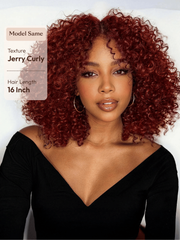 7x5 Bye-Bye Knots? Wig Glueless Lace Sunset Jerry Curly for Reddish Brown Drawstring Wig With Bleached Knots