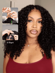 EasiContour? V Part Minimal Glueless Jerry Curly Glueless Wig With Invisi Drawstring