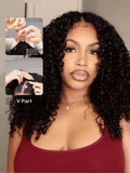 Petaluxe Jerry Curly EasiContour? V Part Minimal Glueless Wig With Invisi Drawstring