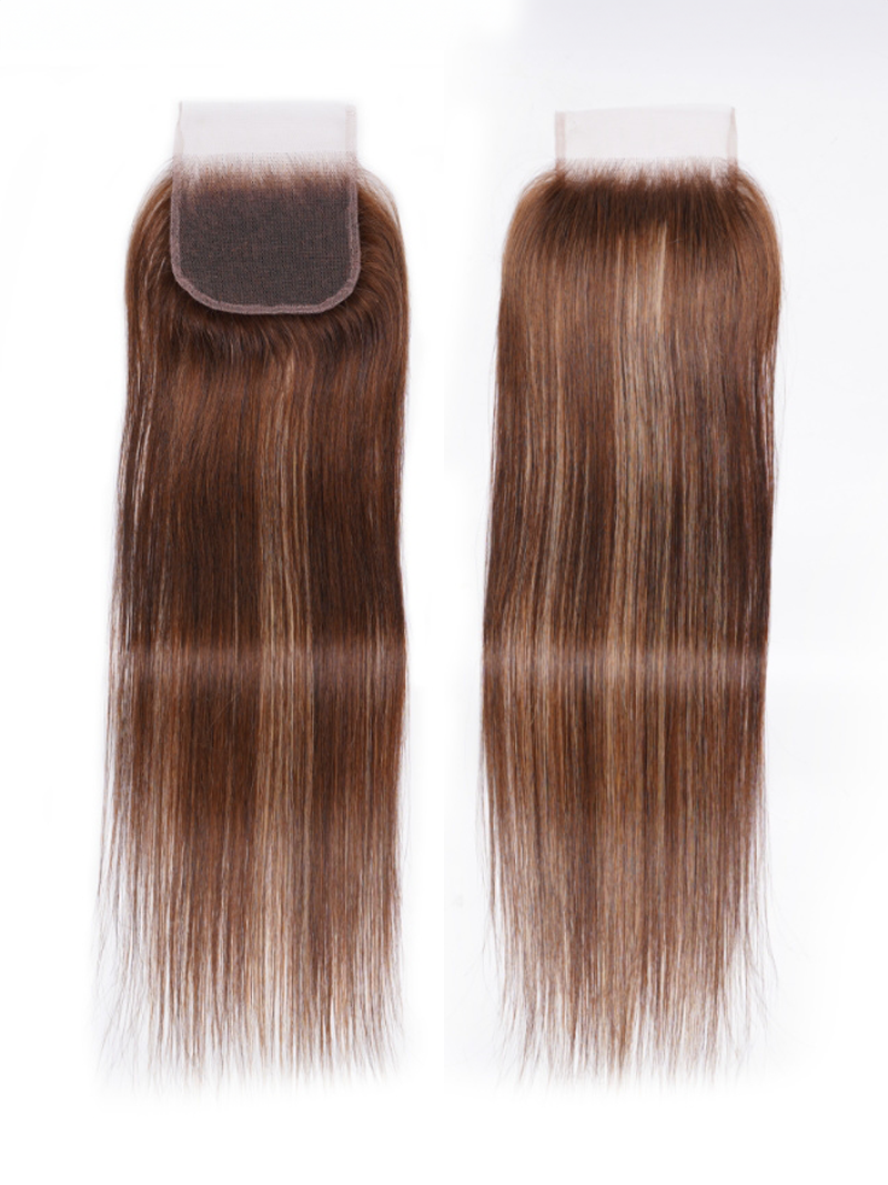 Honey Blonde Piano Highlighted Straight 3Pcs Bundles With Closure Deal