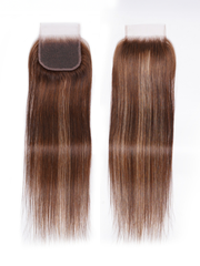 Honey Blonde Piano Highlighted Straight 3Pcs Bundles With Closure Deal