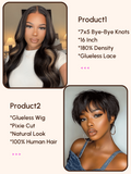 Petaluxe 2 Wigs $109 for 180% Density 7x5 Bye-Bye Knots Wig and Pixie Cut Glueless Wig