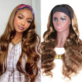 Petaluxe Honey Blonde Ombre Highlight Body Wave Headband Wigs 150% Density