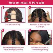 Glueless U Part Brown Ombre Water Wave Wig For Beginner