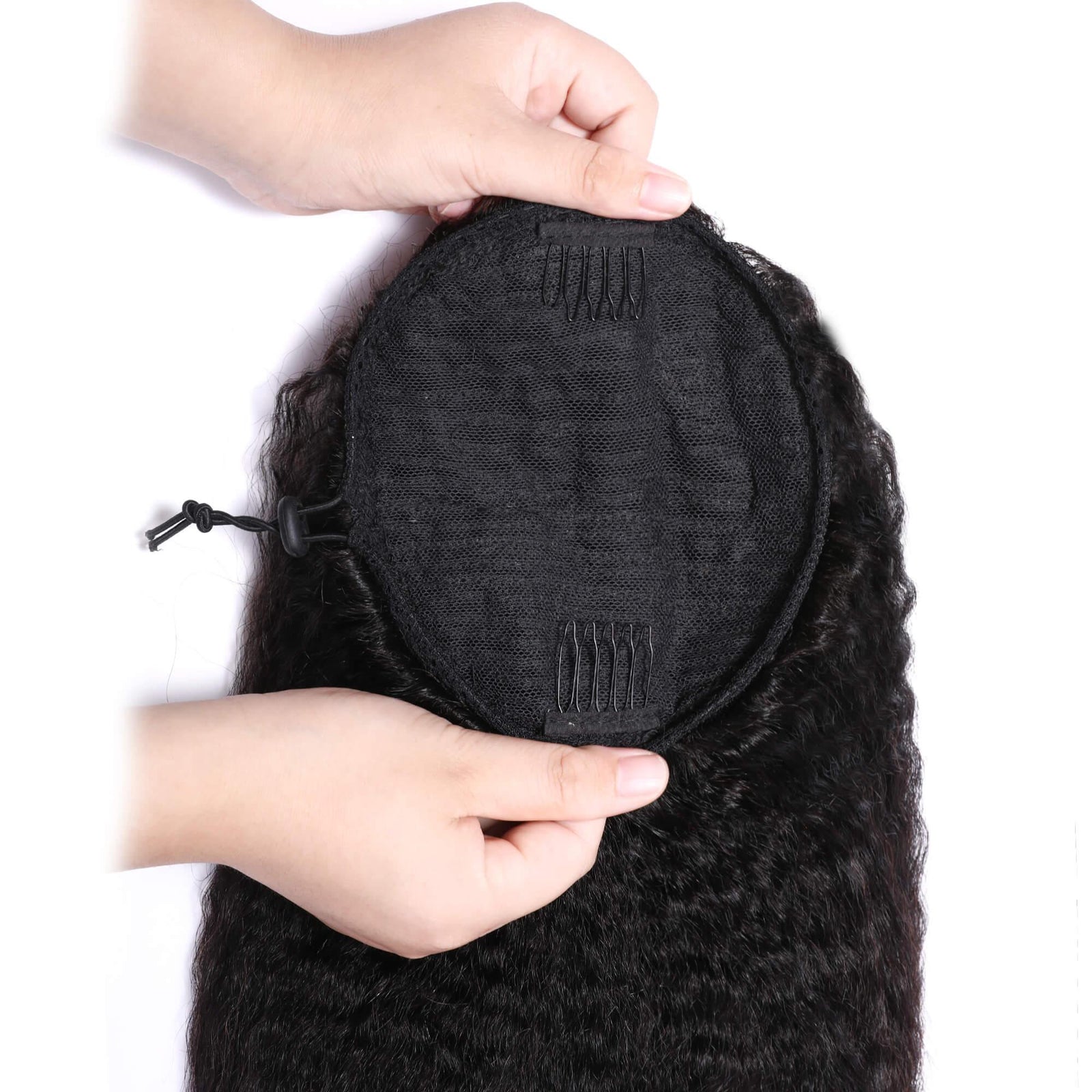 Drawstring Hair Ponytails 100% Human Hair Brazilian Kinky Straight Ponytail 10-24" Brazilian Ponytail