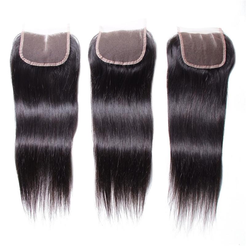 Peruvian Straight Hair 3 Bundles deals with Lace closure Kysiss Series