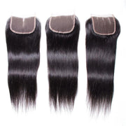 Peruvian Straight Hair 3 Bundles deals with Lace closure Kysiss Series