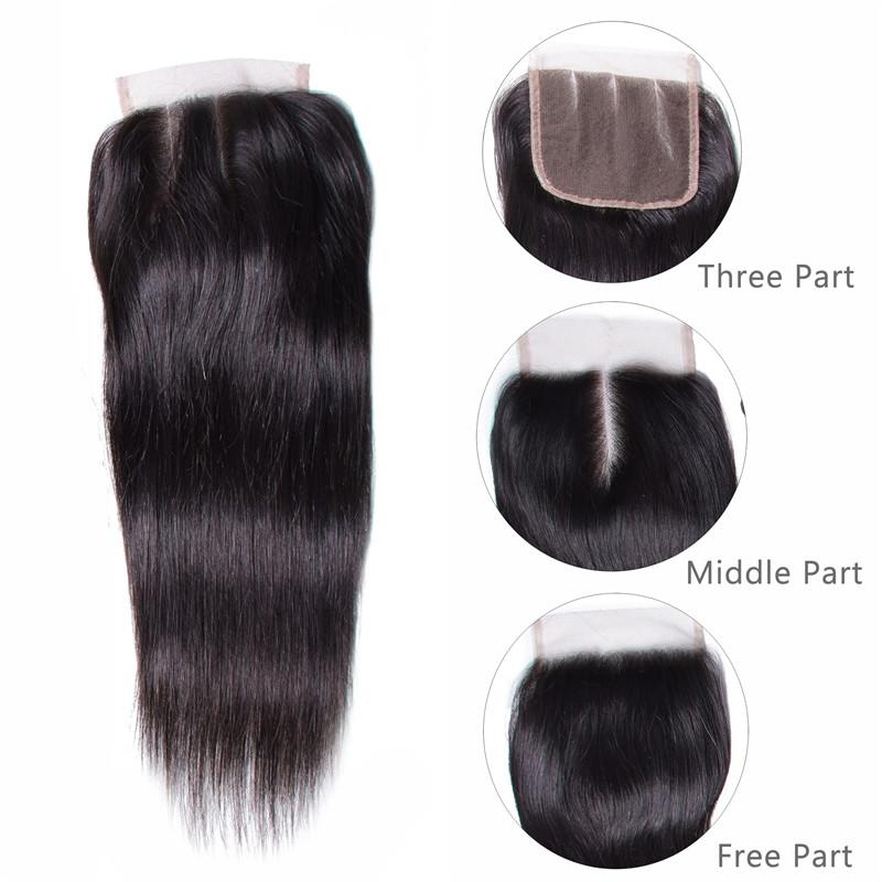 Peruvian Straight Hair 3 Bundles deals with Lace closure Kysiss Series