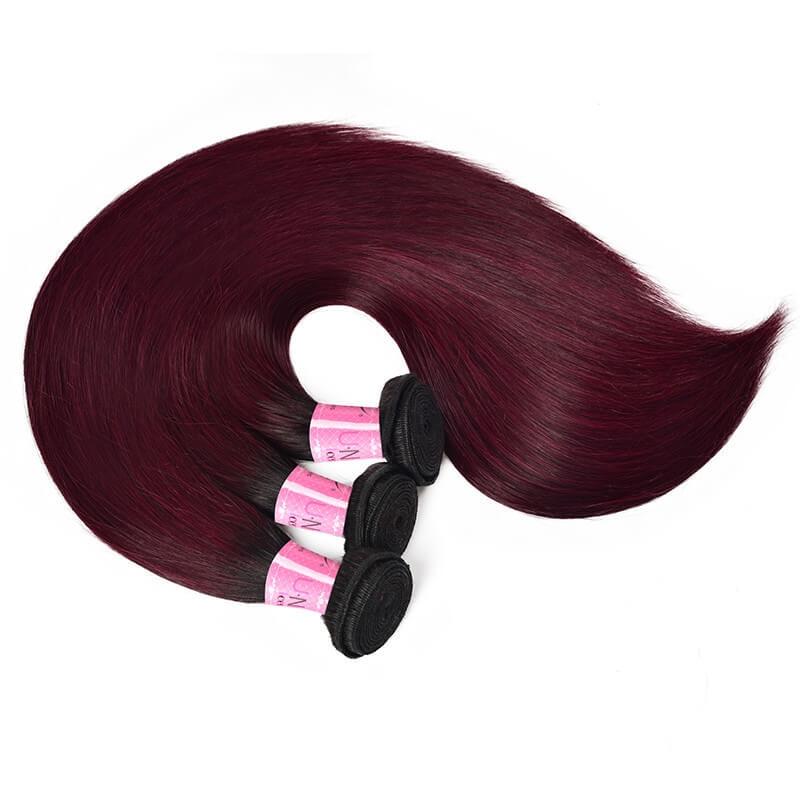 Silky Straight Hair 3 Bundles Ombre Tb99J Human Hair Weave Icenu Series