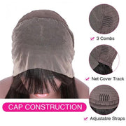 14 Inch 13x4 Transparent Lace Front Wigs Straight Human Hair Wig 150% Density Wig With Bang Flash Sale
