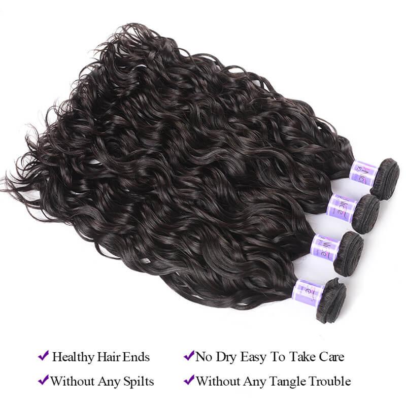 Indian Unprocessed Natural Wave Product Virgin+ 4 Bundles Kysiss Series
