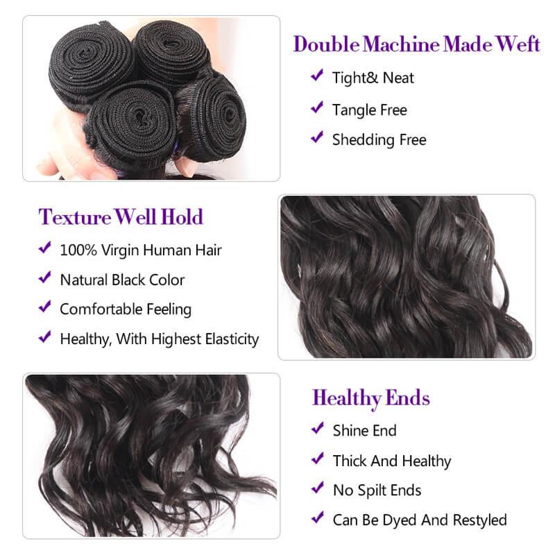 Malaysian Natural Wave 4pcs/Lot Human Hair Extensions Kysiss Series